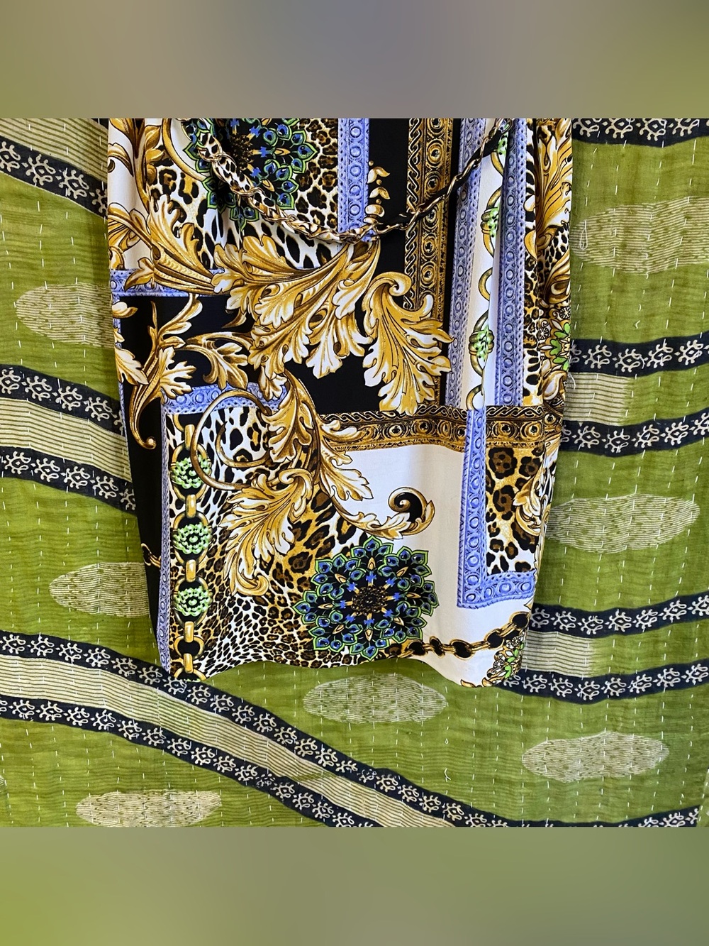 NWT Y2K Cache Baroque Rococo Print Bodycon Sleeveless Dress 6 Glam Office Siren - Picture 7 of 16